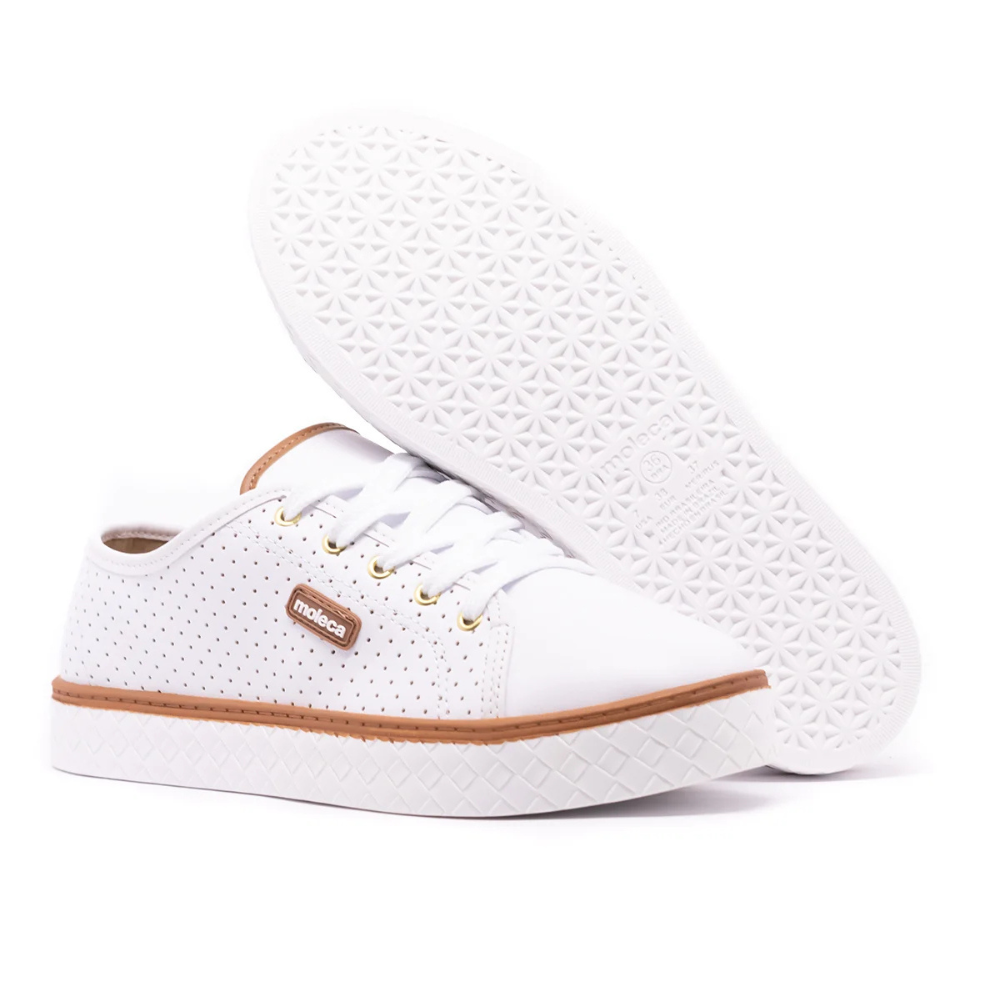 Tenis Moleca Moda Microperfuros Branco Feminino 5712205 Branco 5