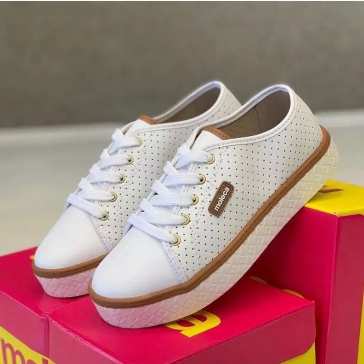 Tenis Moleca Moda Microperfuros Branco Feminino 5712205 Branco 6