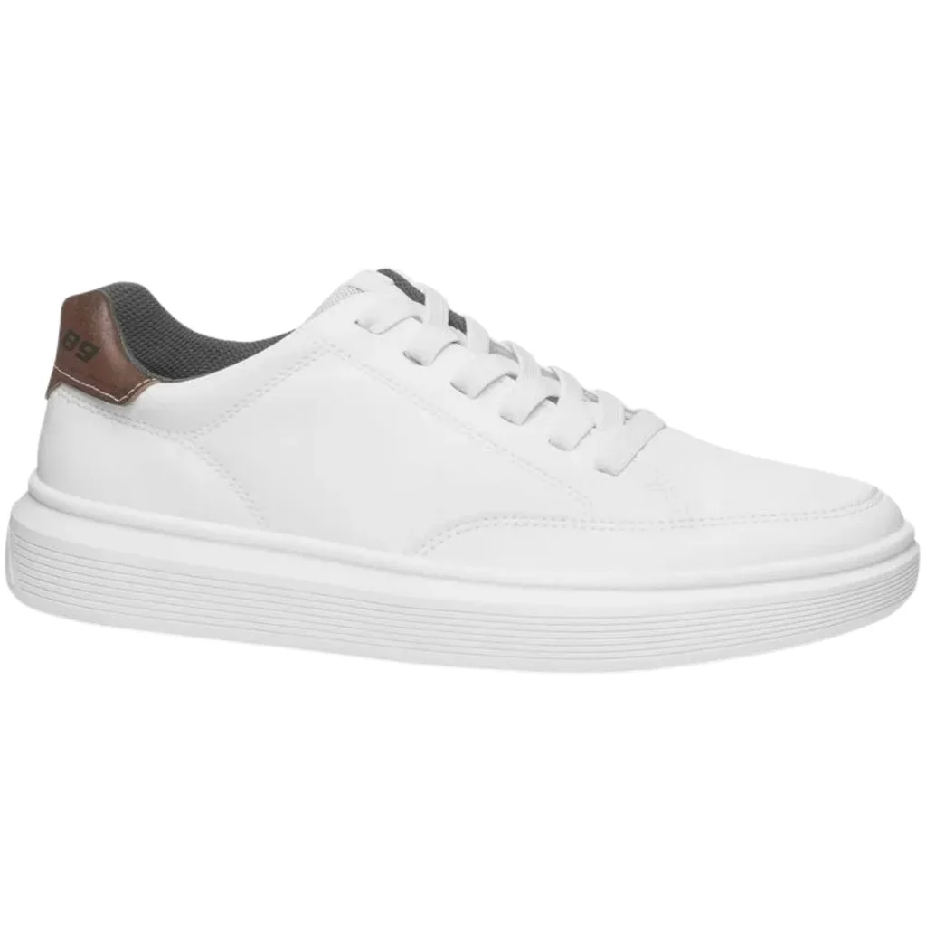 Sapatenis Pegada Masculino Couro Branco Conforto Moderno