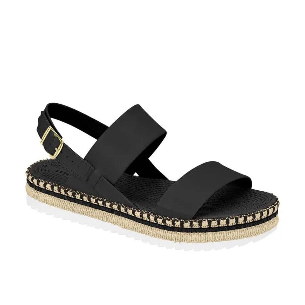 Sandalia Moleca Moda Feminina Plataforma Preta 346825