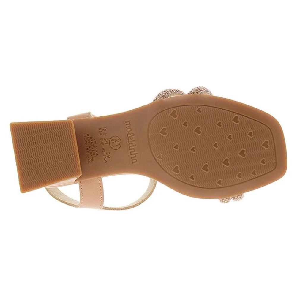 Sandalia Infantil Molekinha Tamanco Feminina Nude 2347107 Nude/Ouro Rosado 7