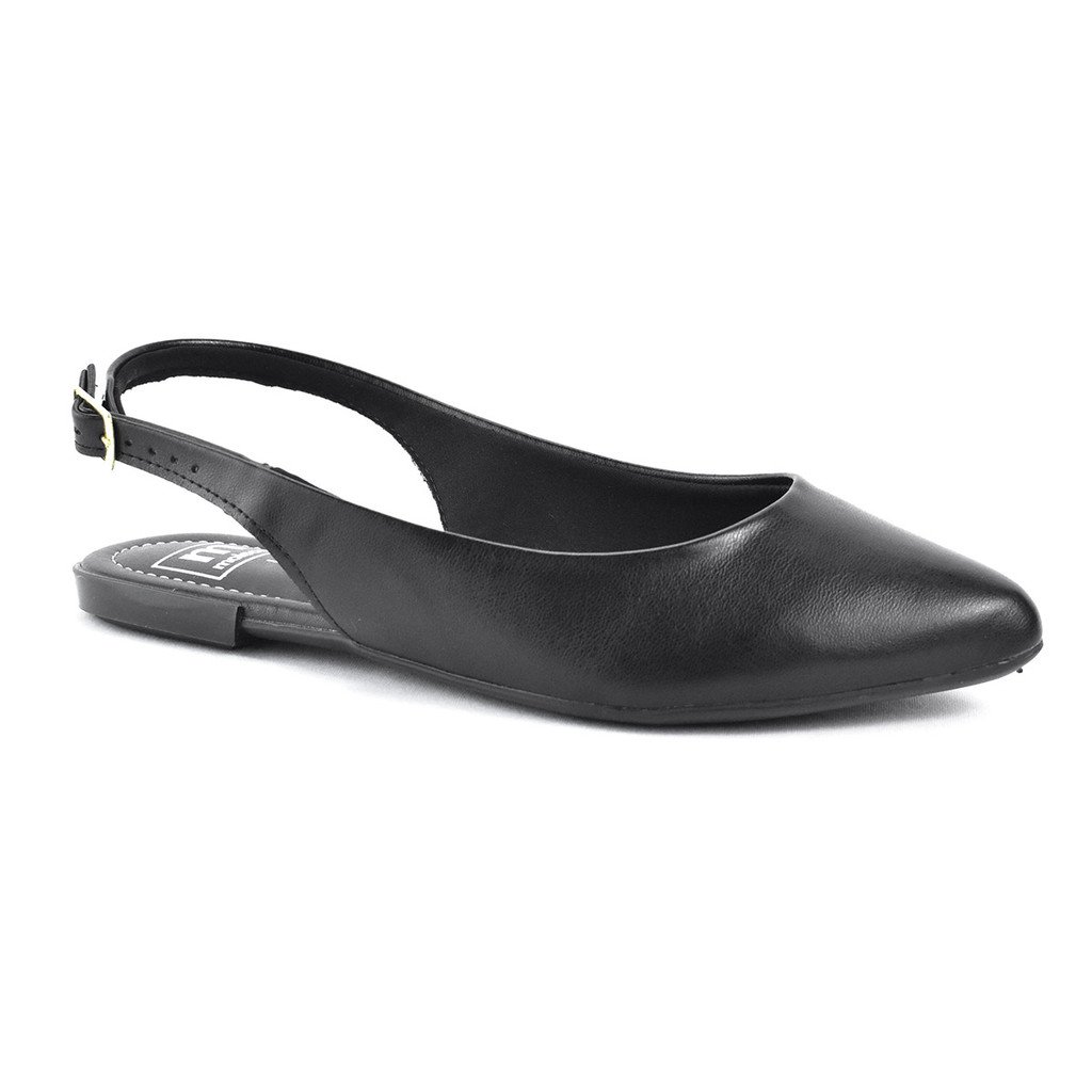 Sapatilha Slingback Moleca Preta Elegancia e Conforto