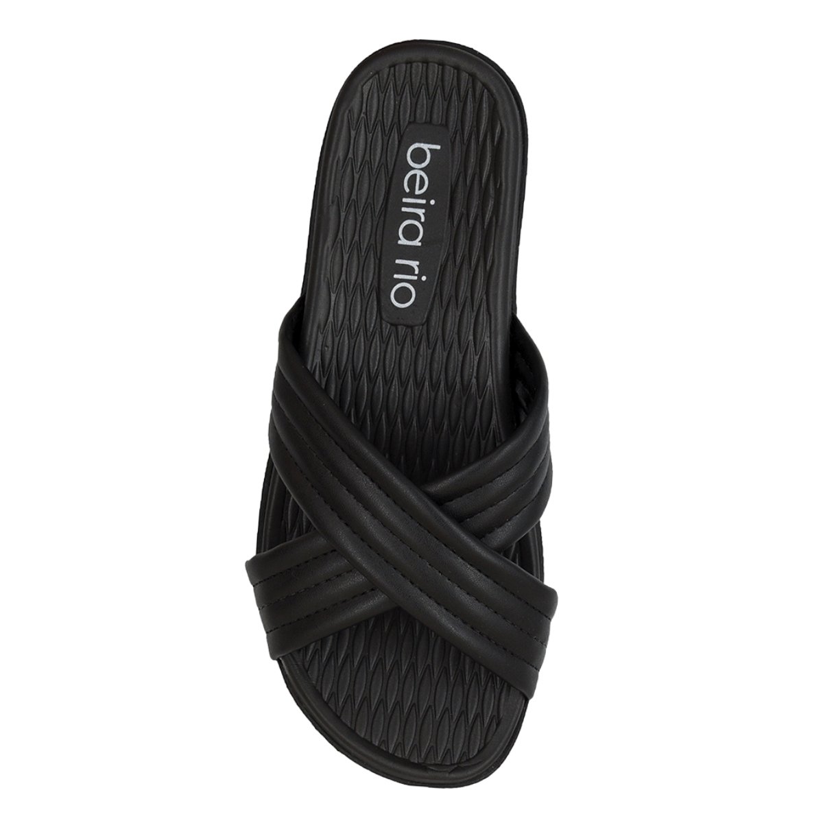 Tamanco Beira Rio Feminino Tiras Cruzadas Conforto Preto