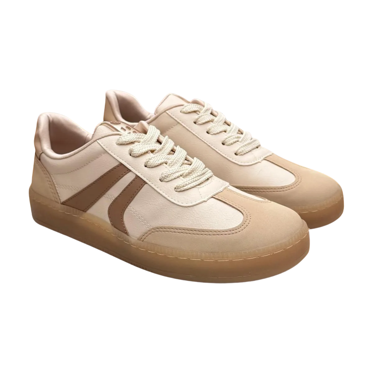 Via Marte Tenis Nobuck Conforto e Estilo Bege 2