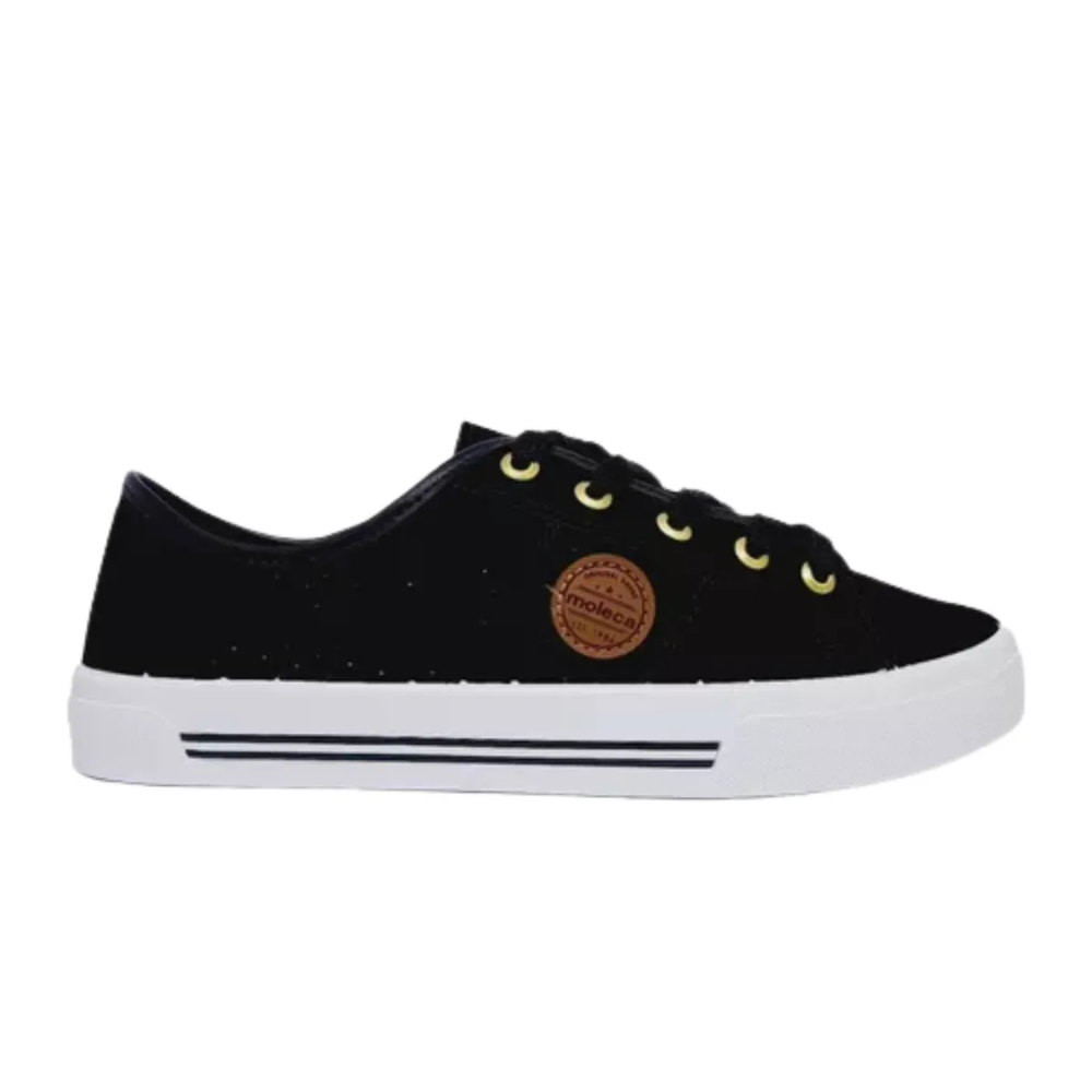 Tenis Moleca Feminino Preto Cadarco Conforto Preto 6