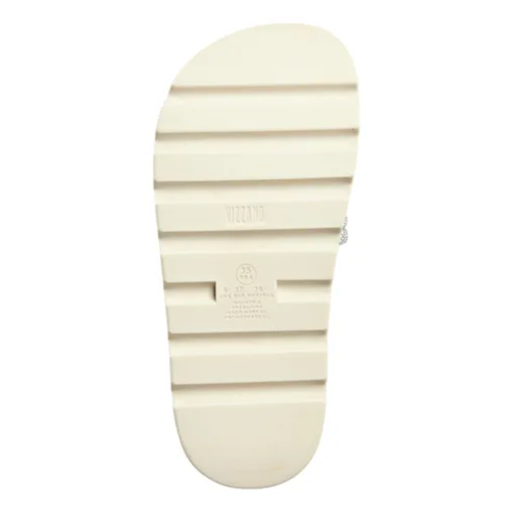 Tamanco Vizzano Tiras Strass Elegante Branco Off Branco 3