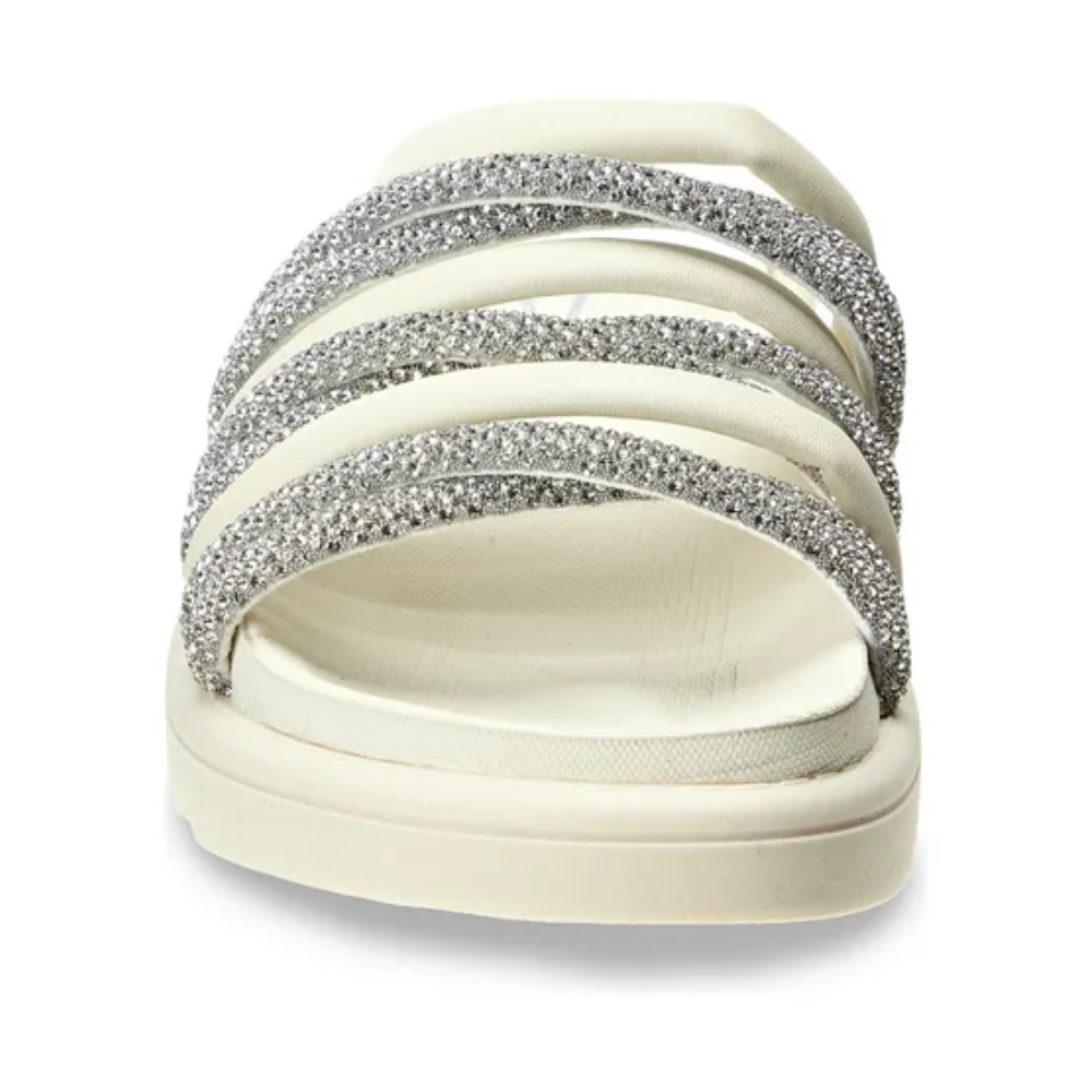 Tamanco Vizzano Tiras Strass Elegante Branco Off Branco 6