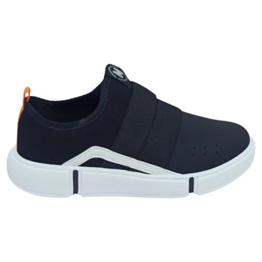 Tenis Meninos Molekinho Elastico Modelo Casual  Preto/Branco 2