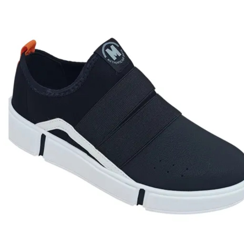 Tenis Meninos Molekinho Elastico Modelo Casual  Preto/Branco 5