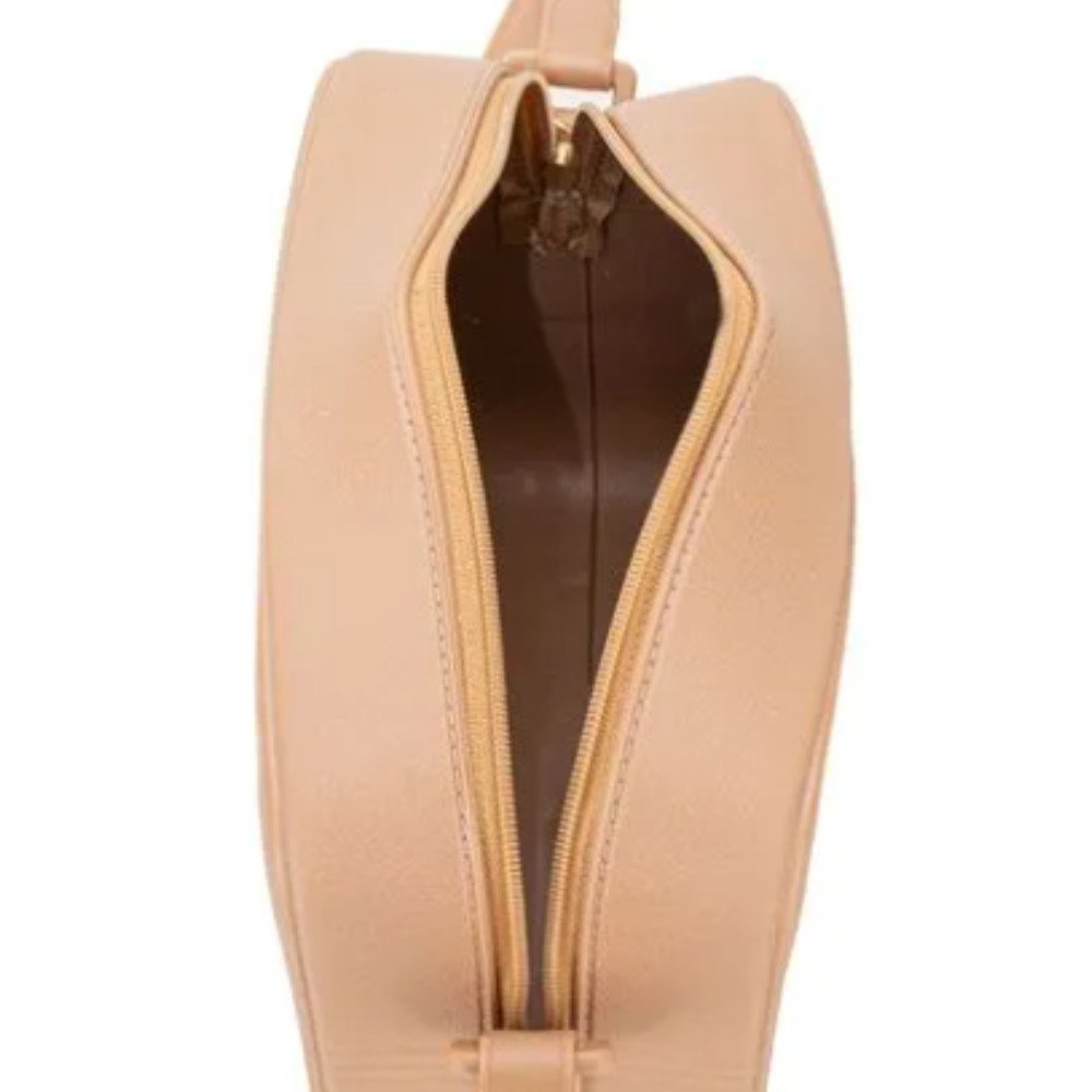 Bolsa Moleca Transversal Casual Detalhes Metalizados Feminina Camel Camel 6