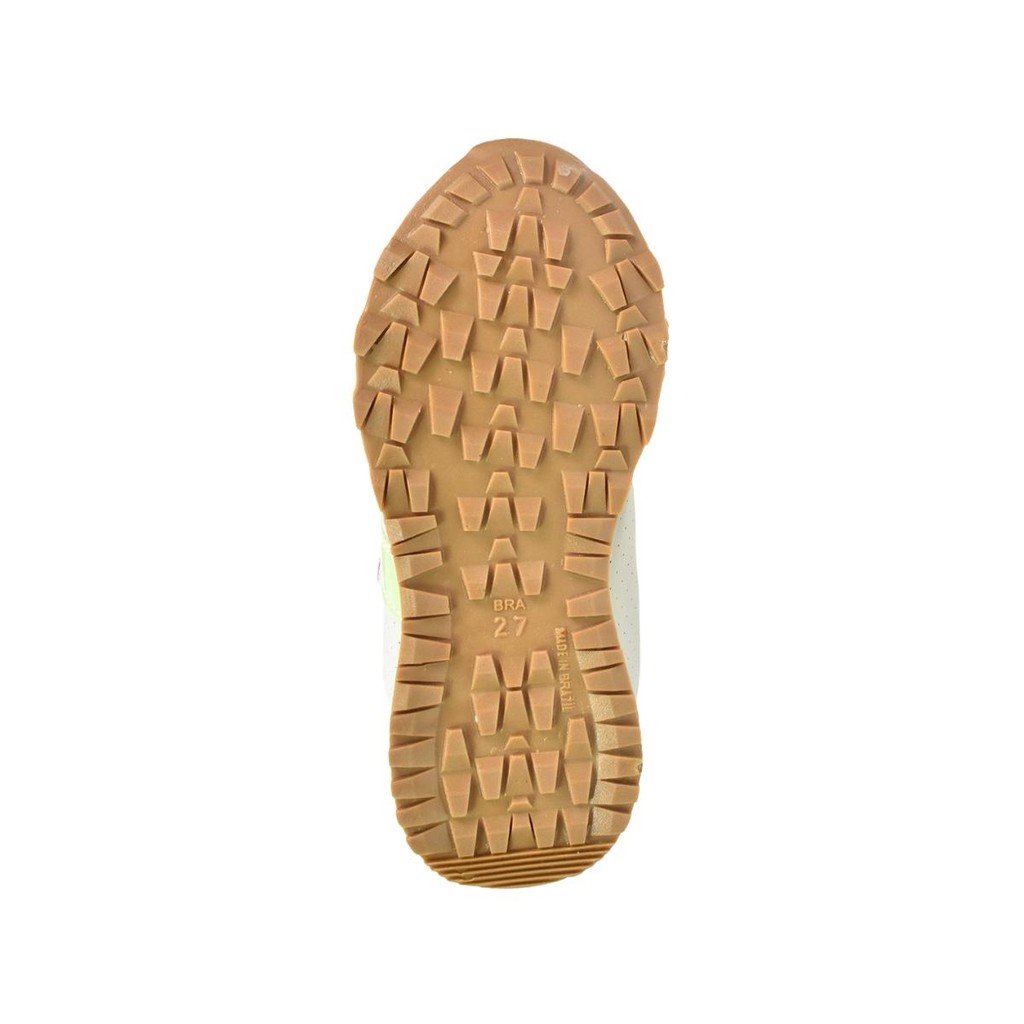 Tenis Infantil Jet Kids Menina Street Bege Verde Casual Bege/Verde 6