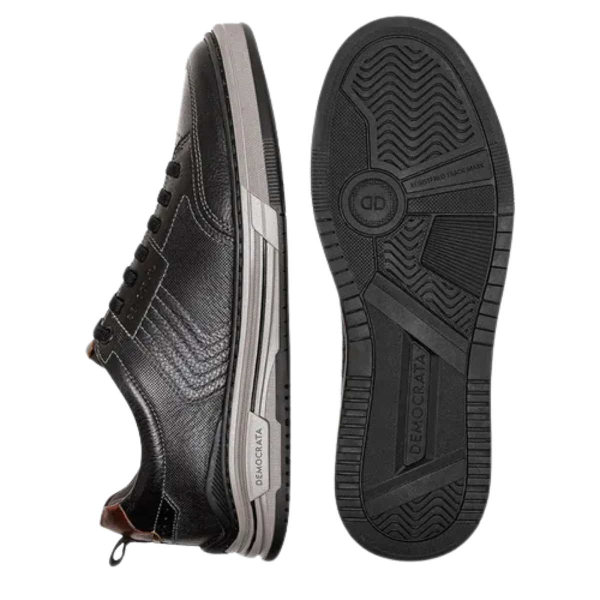 Sapatenis Masculino Democrata Couro Dylan Navy Preto 4