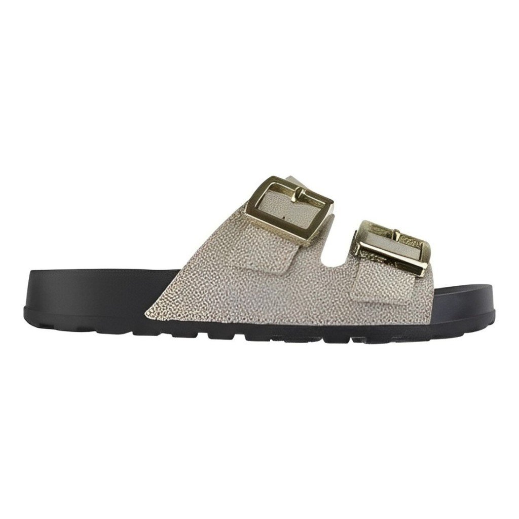 Chinelo Moleca Slide Duas Tiras Feminino Dourado