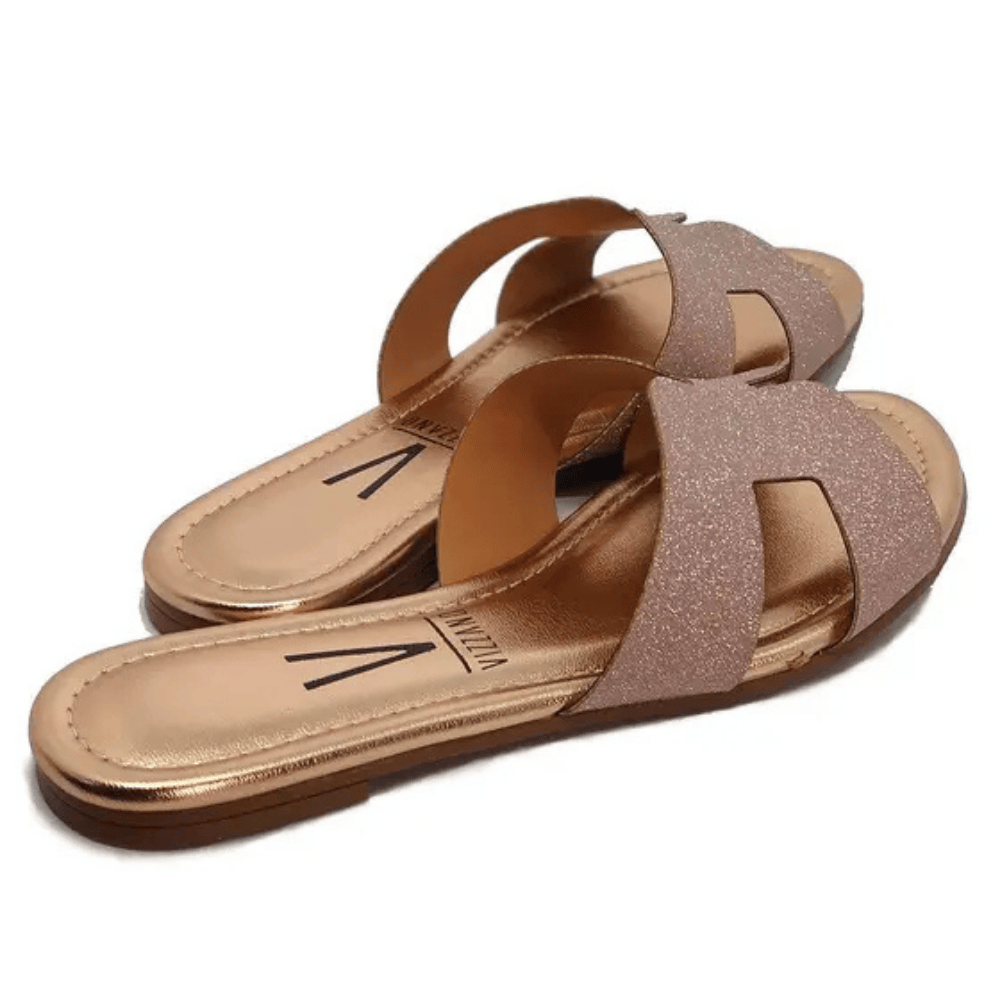Rasteira Vizzano Feminina Ouro Rosado Brilho Slide Ouro/Rosado 3