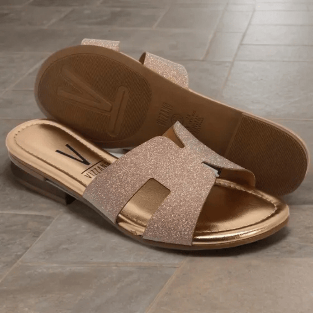 Rasteira Vizzano Feminina Ouro Rosado Brilho Slide Ouro/Rosado 4