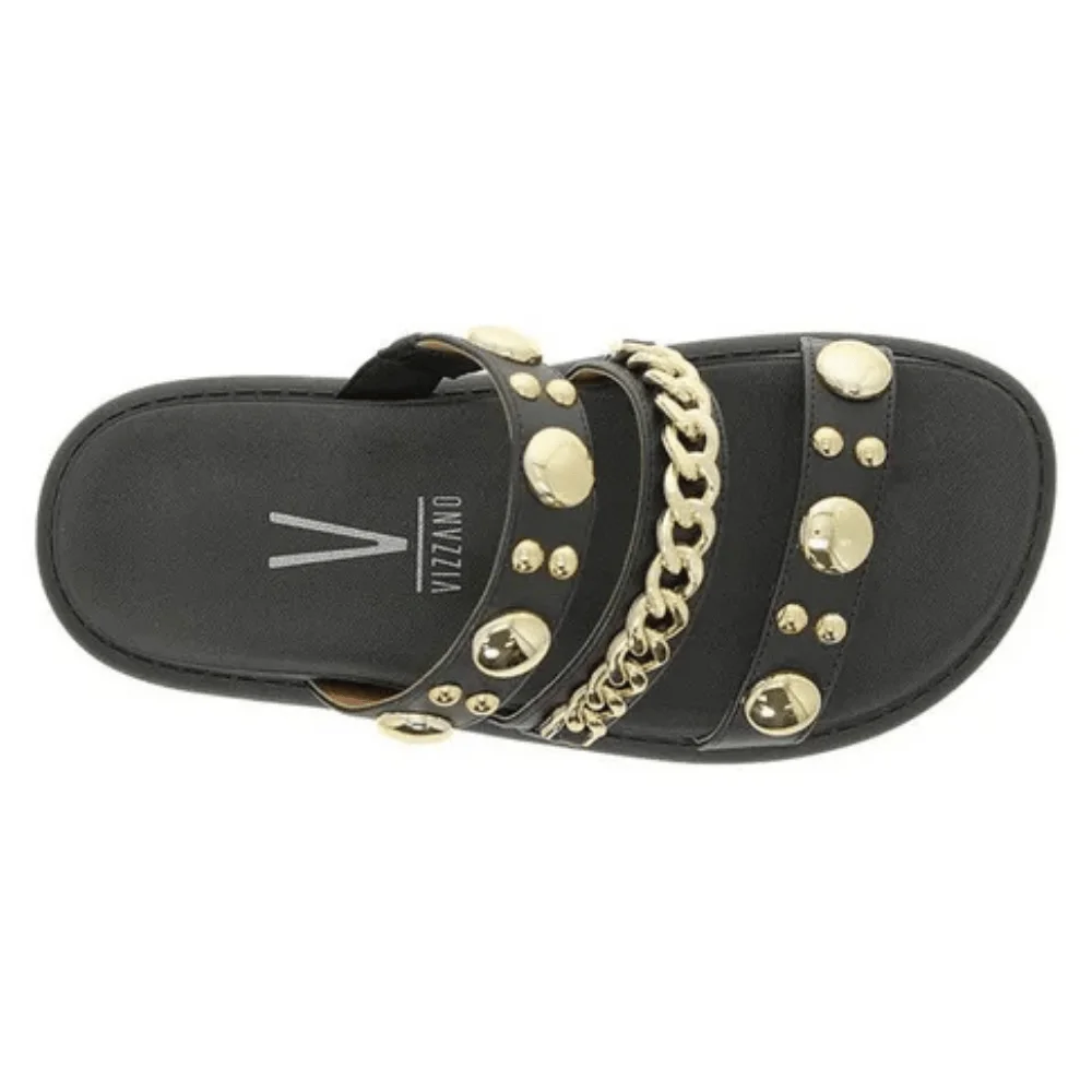 Tamanco Vizzano Feminino Preto Tratorado Pedrarias Preto 4