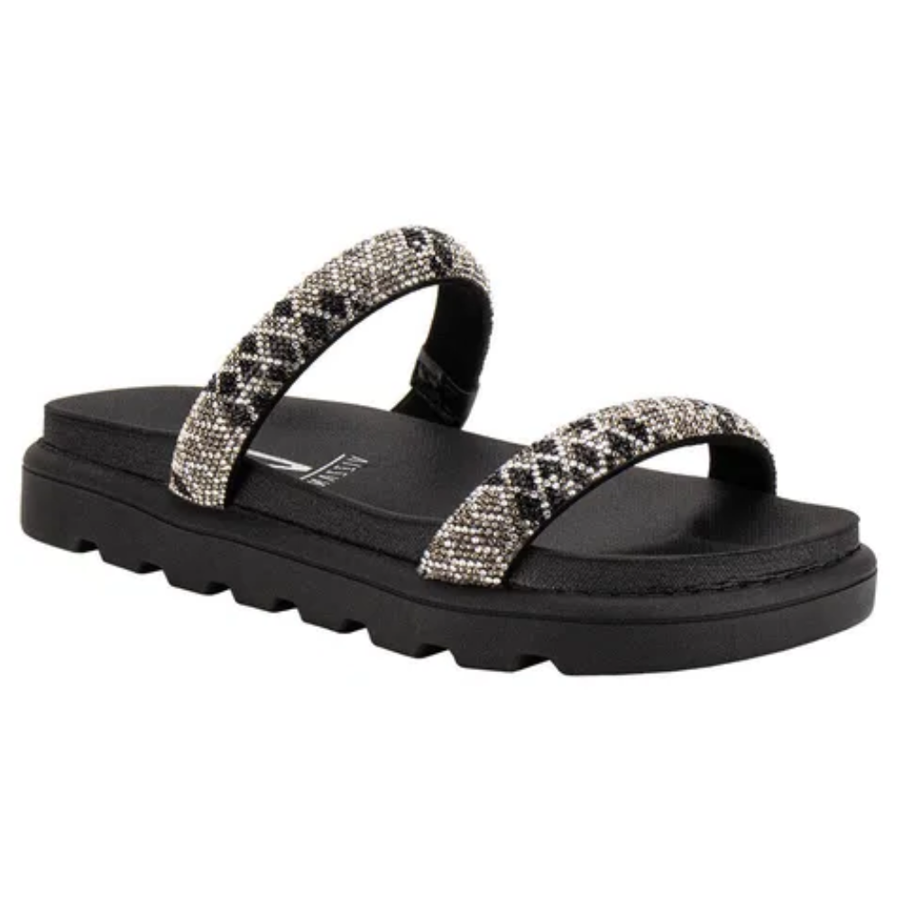 Papete Vizzano Strass Geometrico Preto Elegancia