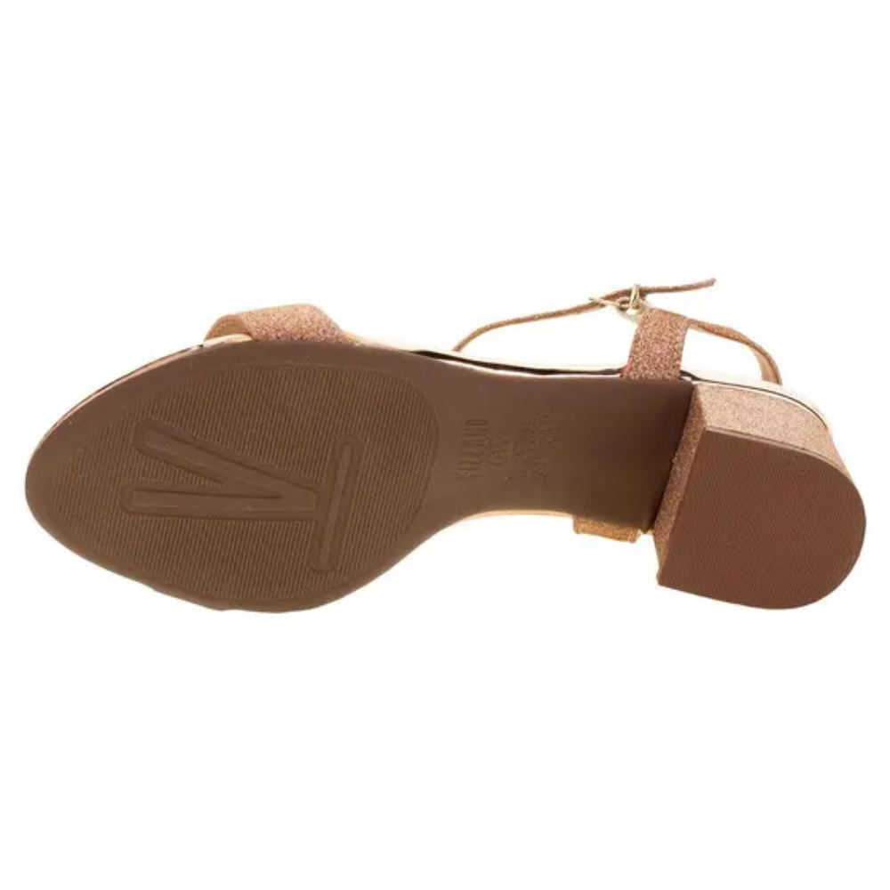 Sandalia Vizzano Feminina Ouro Rosado Salto Bloco Brilho Ouro/Rosado 4