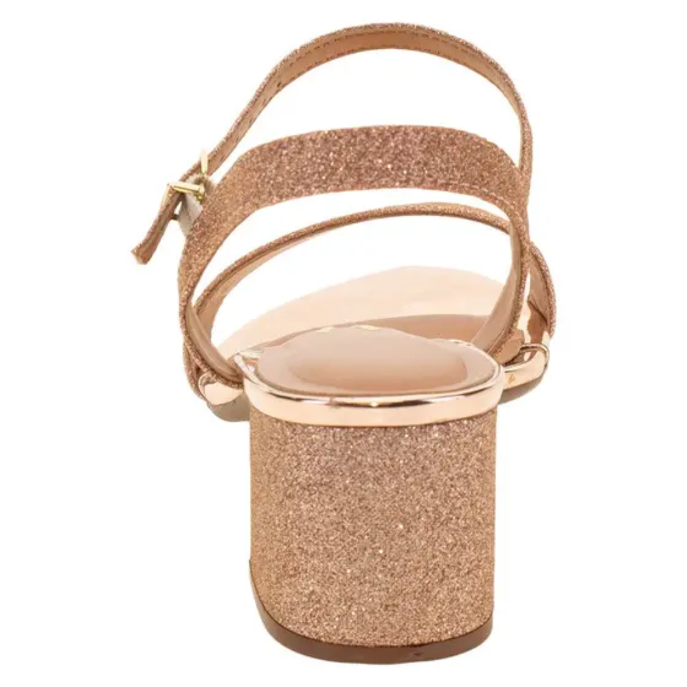 Sandalia Vizzano Feminina Ouro Rosado Salto Bloco Brilho Ouro/Rosado 5