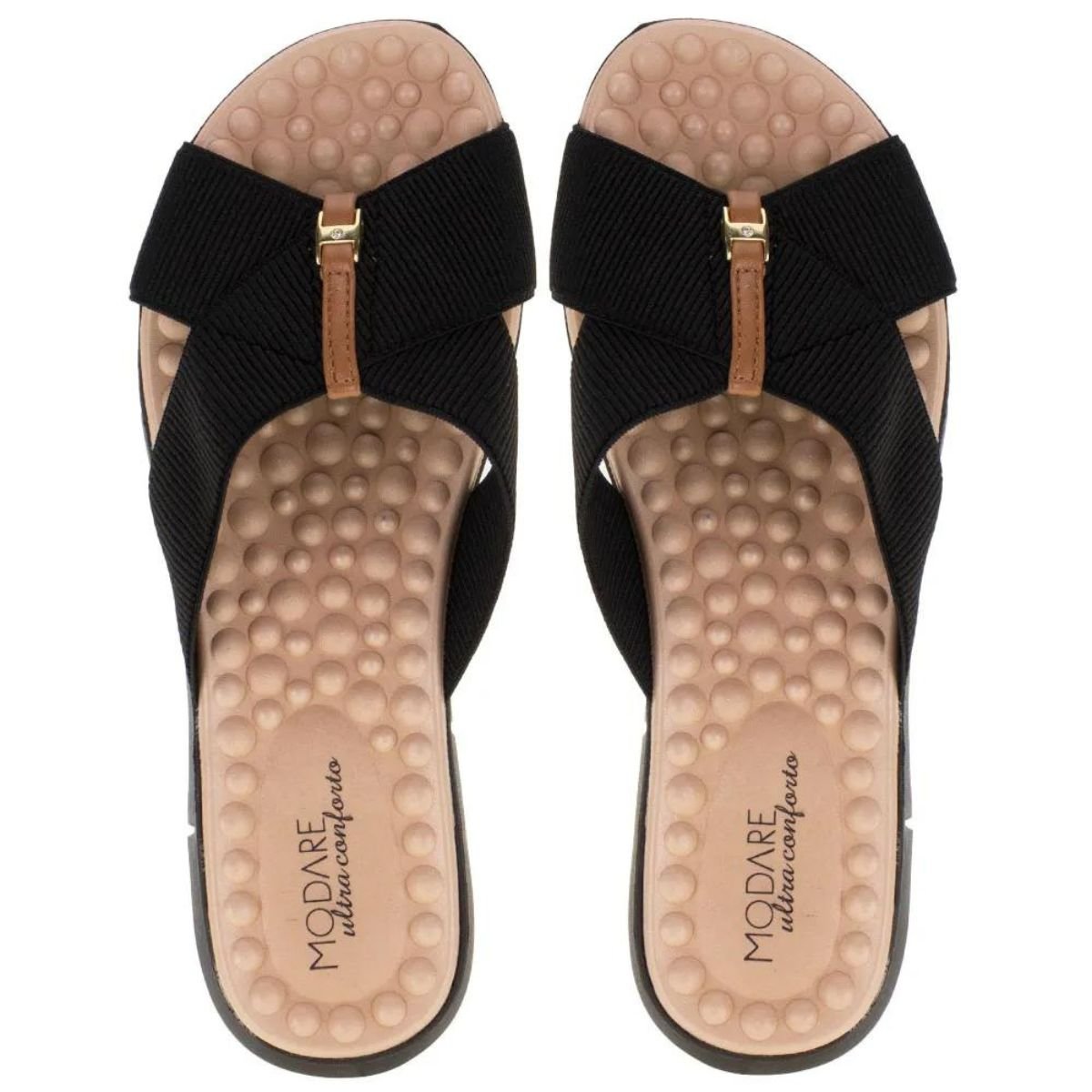 Tamanco Modare Comfort Sola Media Feminino Preto 174408 Preto/Camel 2