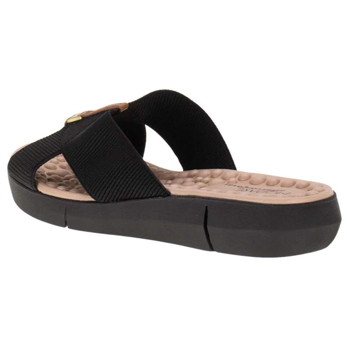Tamanco Modare Comfort Sola Media Feminino Preto 174408 Preto/Camel 3