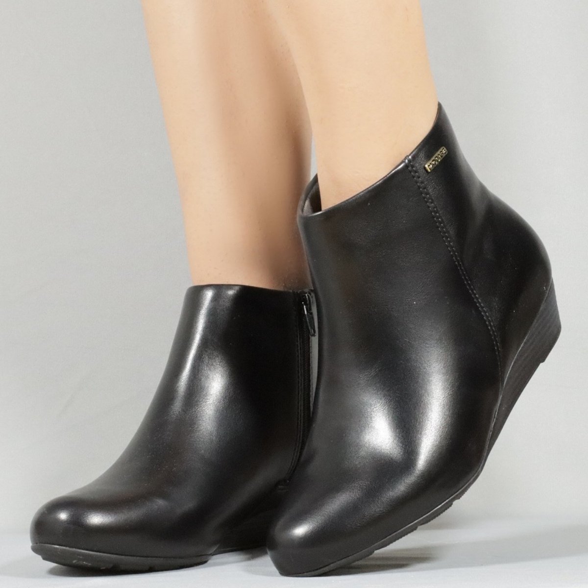 Bota Feminina Modare Cano Baixo Ziper Preta Preto 2