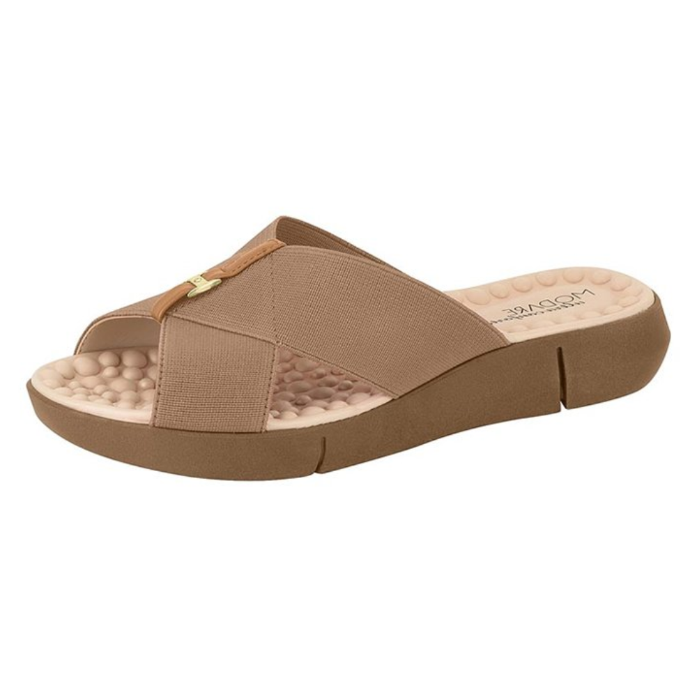 Tamanco Modare Comfort Sola Media Feminino Bege 383150