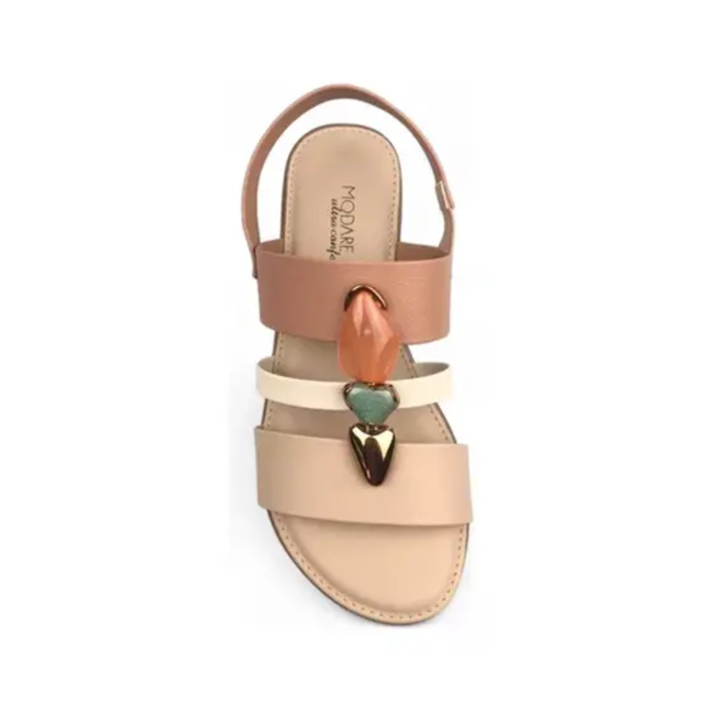 Sandalia Moda Modare Ultraconforto Feminina Camel 7141144 Camel/Tan/Creme 2