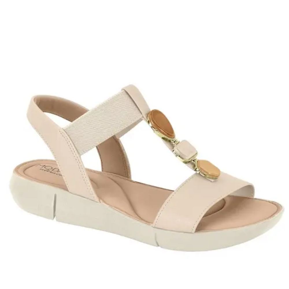 Sandalia Feminina Modare Creme Casual Ultraconfortavel
