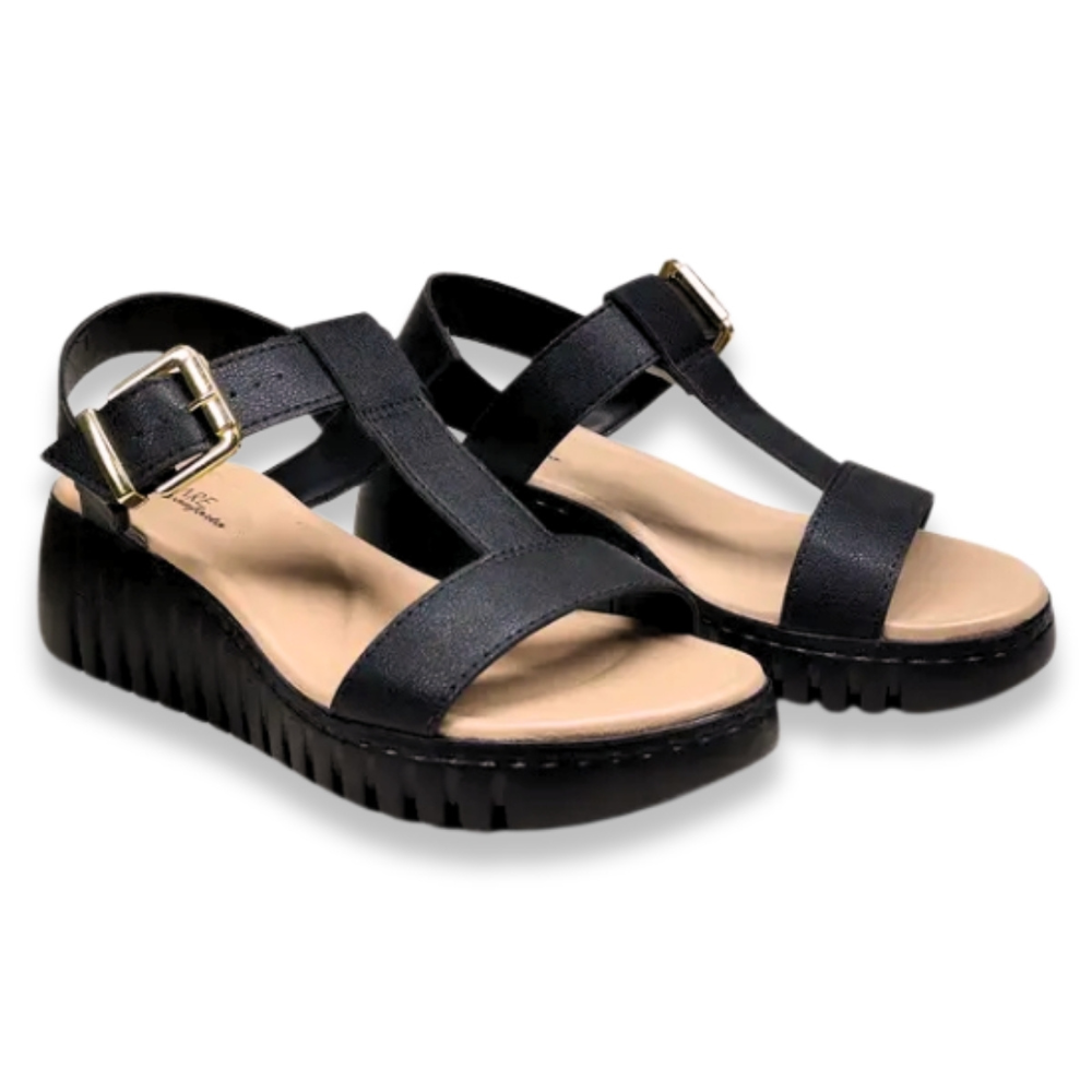 Sandalia Modare Anabela Preta Conforto e Estilo Preto 5