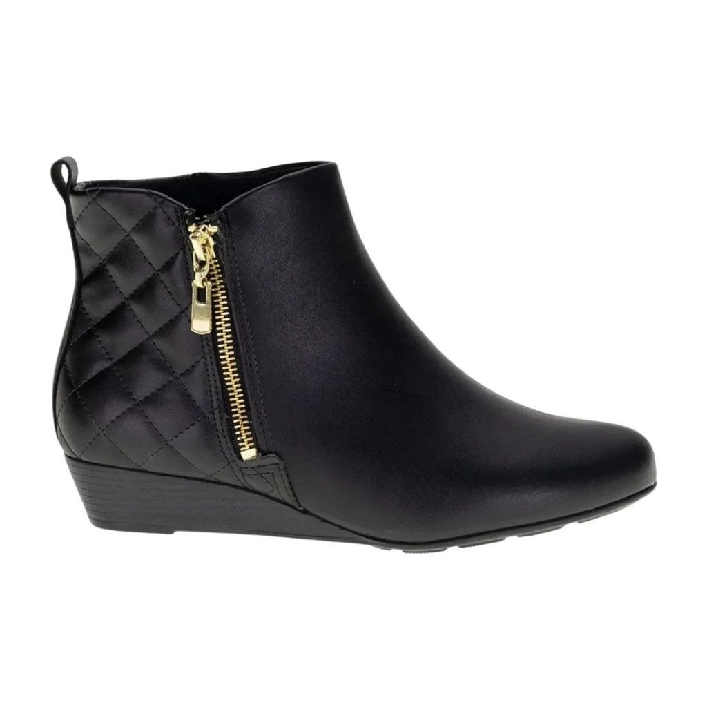 Bota Modare Feminina Matelasse Elegancia Preta