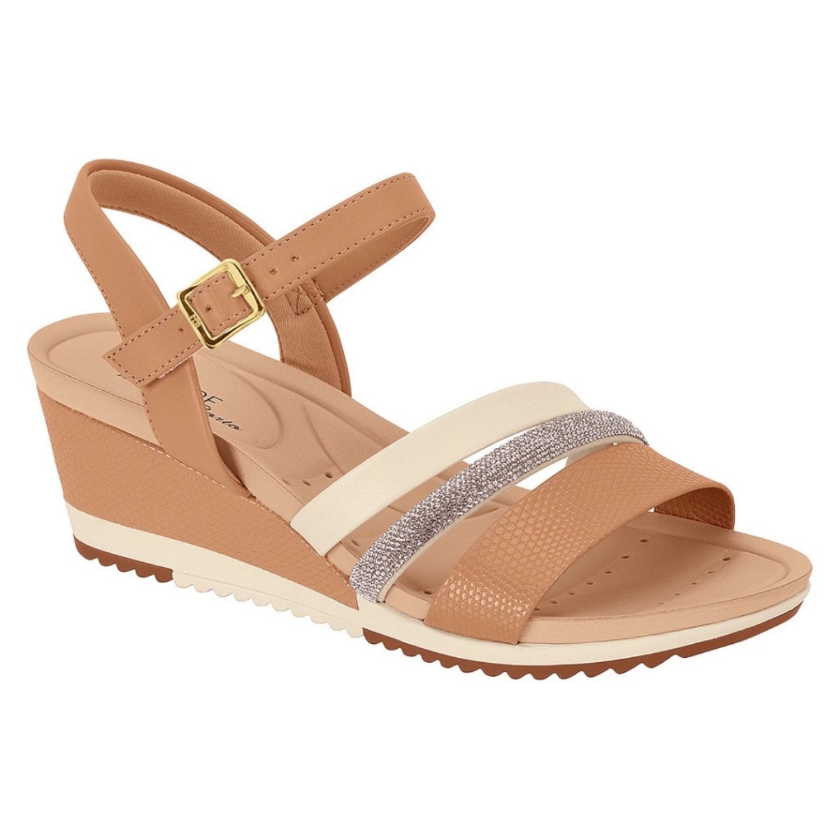 Sandalia Modare Anabela Conforto Elegancia Nude Nude 1