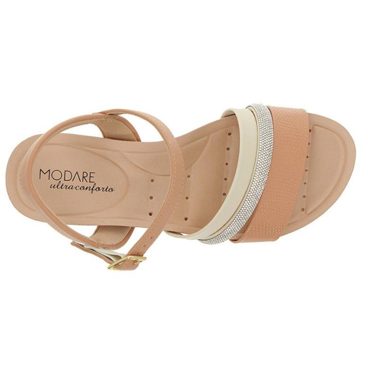 Sandalia Modare Anabela Conforto Elegancia Nude Nude 4