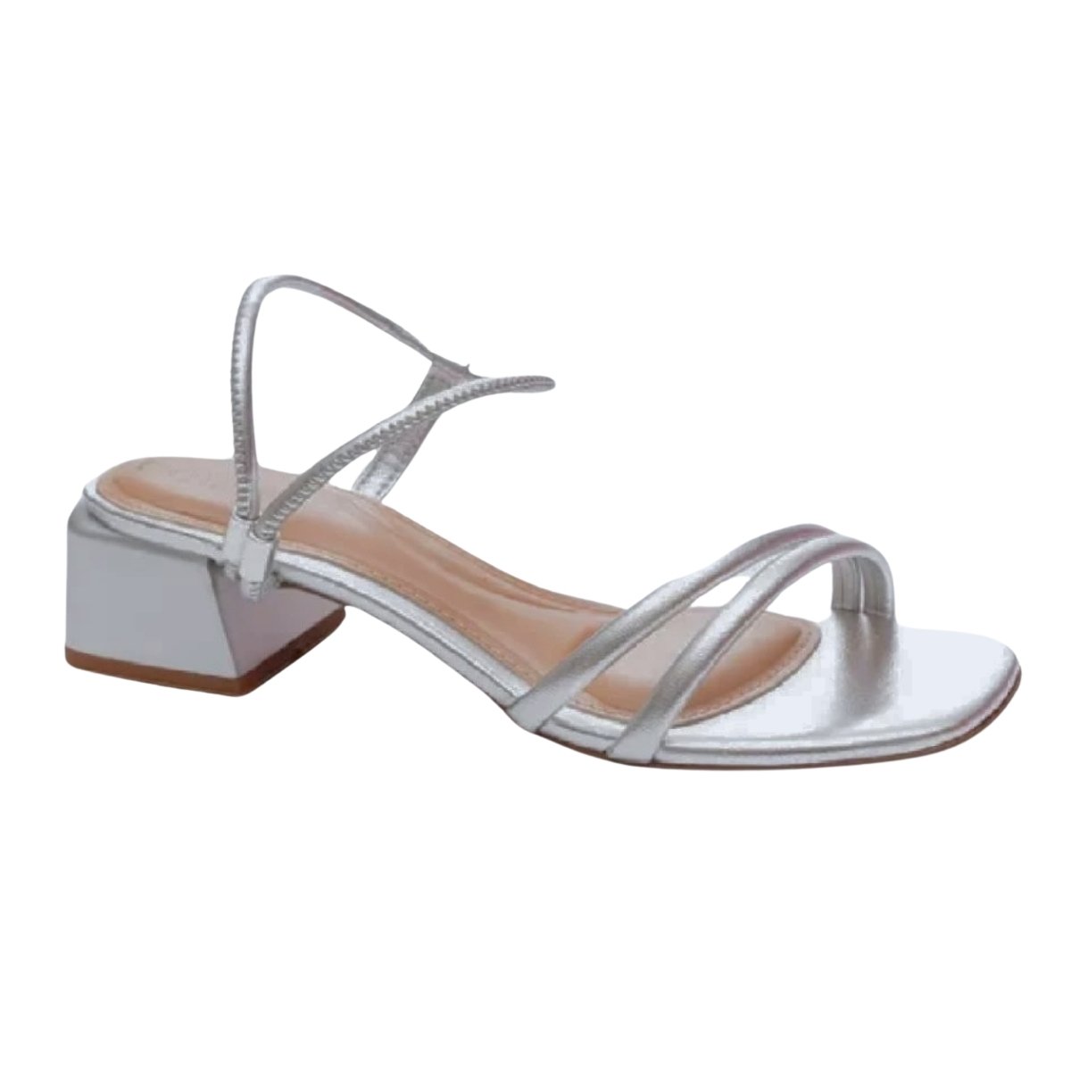 Sandalia Beira Rio Salto Bloco Elegante Prata Prata 1