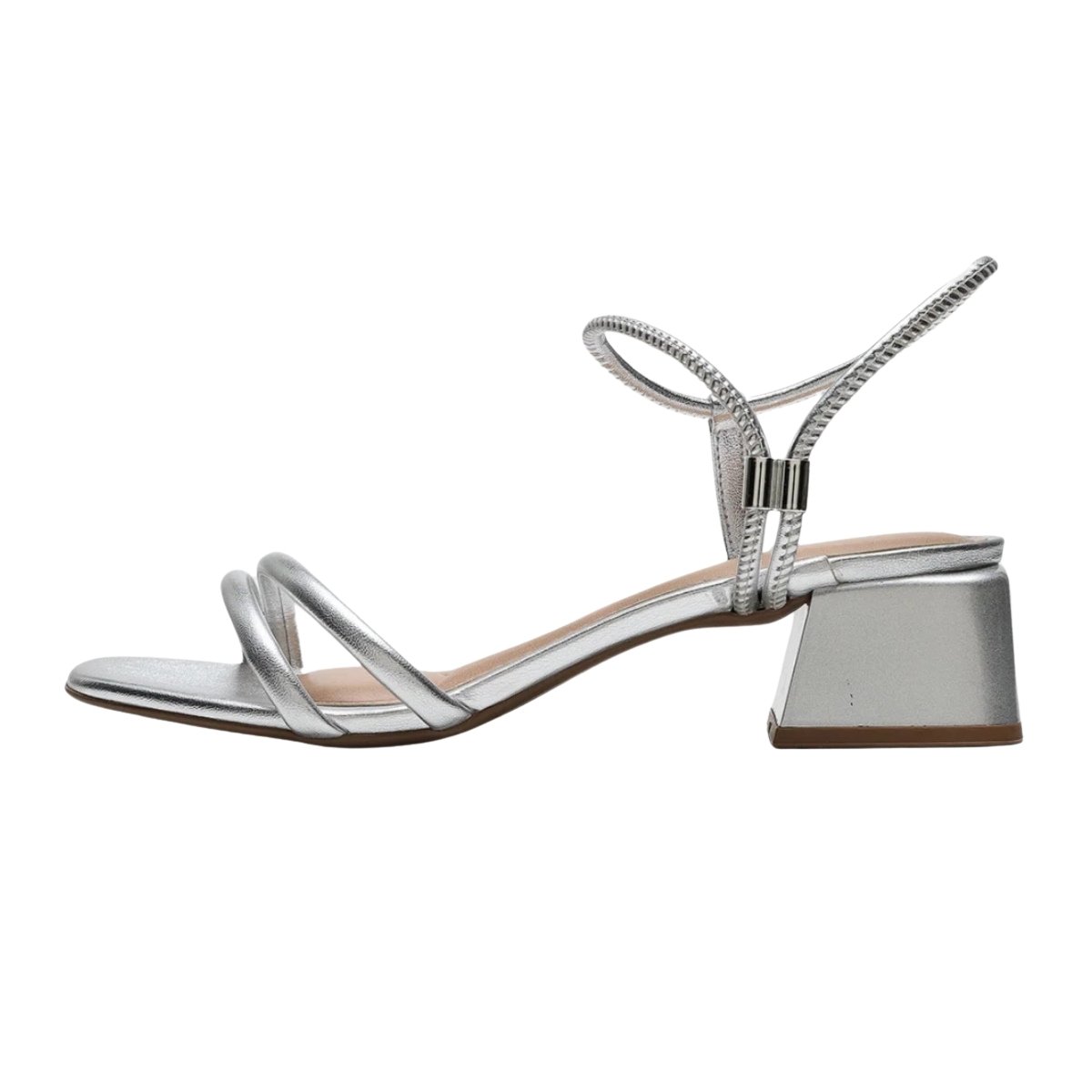Sandalia Beira Rio Salto Bloco Elegante Prata Prata 4