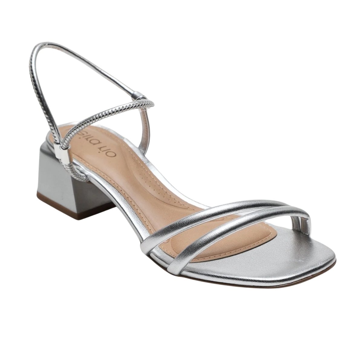 Sandalia Beira Rio Salto Bloco Elegante Prata Prata 3