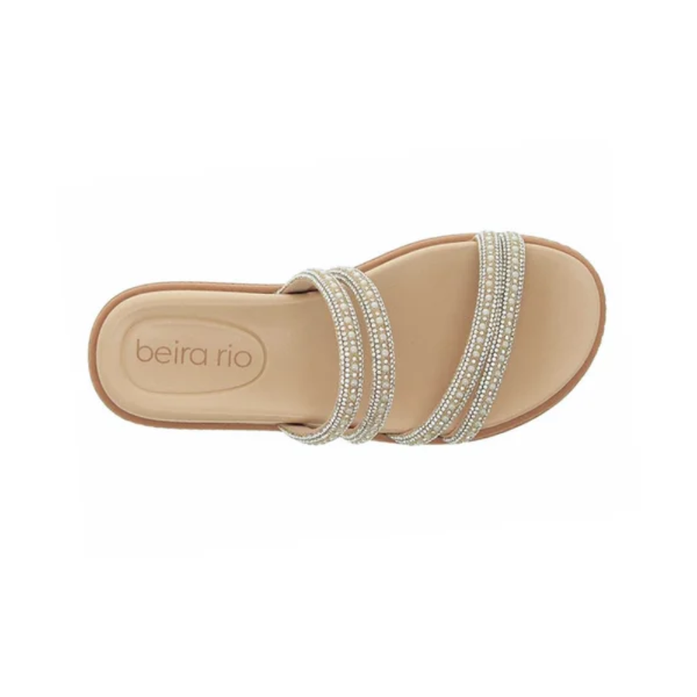 Tamanco Papete Beira Rio Feminino Creme Perola Conforto Bege 4