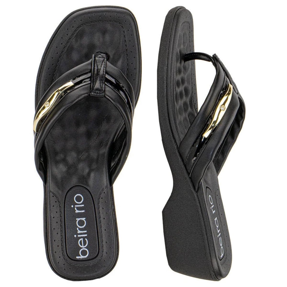 Tamanco Beira Rio Preto Salto Baixo Conforto Essencial Preto 2