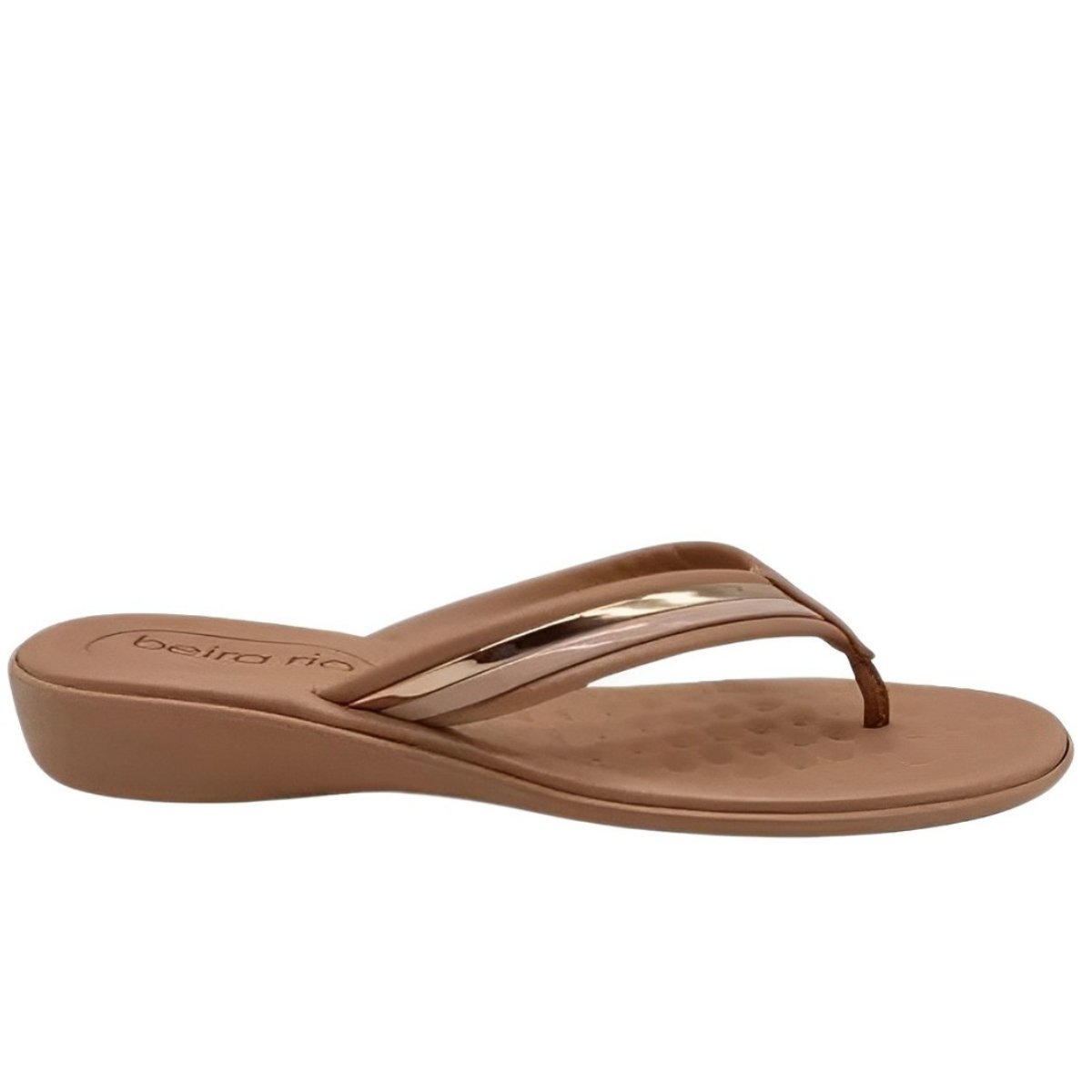 Chinelo Ortopedico Feminino Beira Rio Nude Confortavel Bege 2