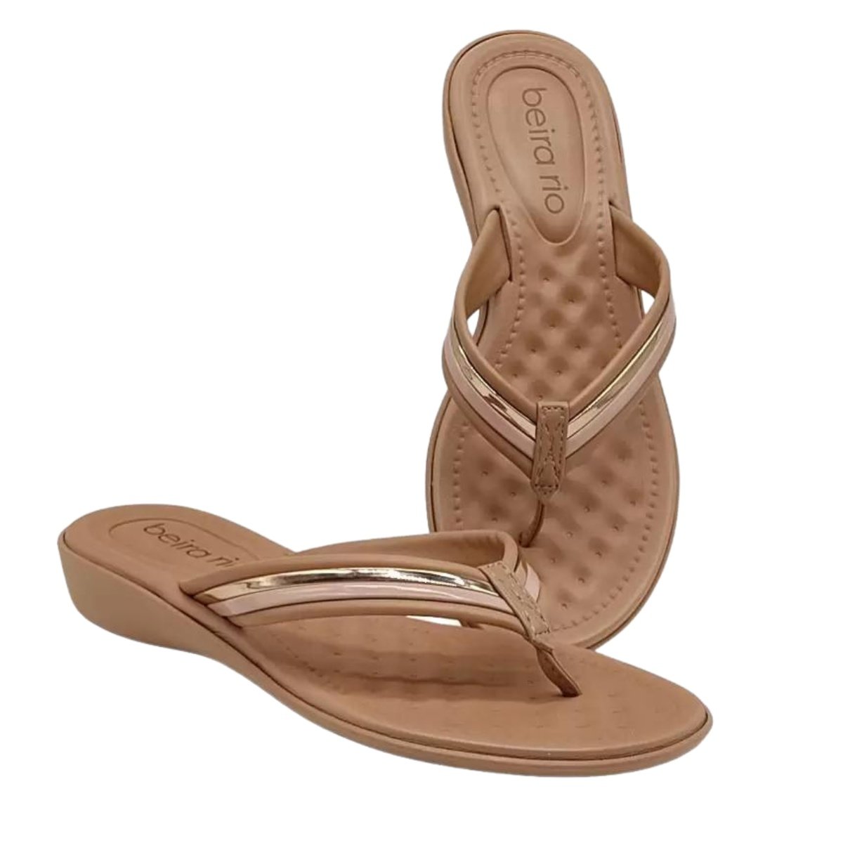 Chinelo Ortopedico Feminino Beira Rio Nude Confortavel Bege 3