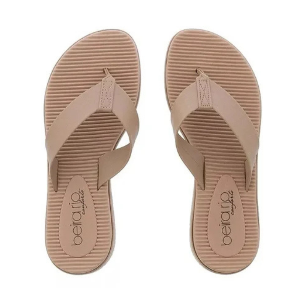 Chinelo Feminino Beira Rio Bege Confortavel e Estiloso Bege 4