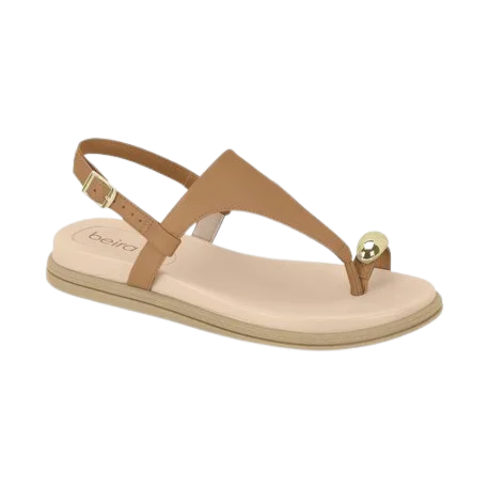 Sandalia Beira Rio Feminina Camel Confortavel e Estilosa
