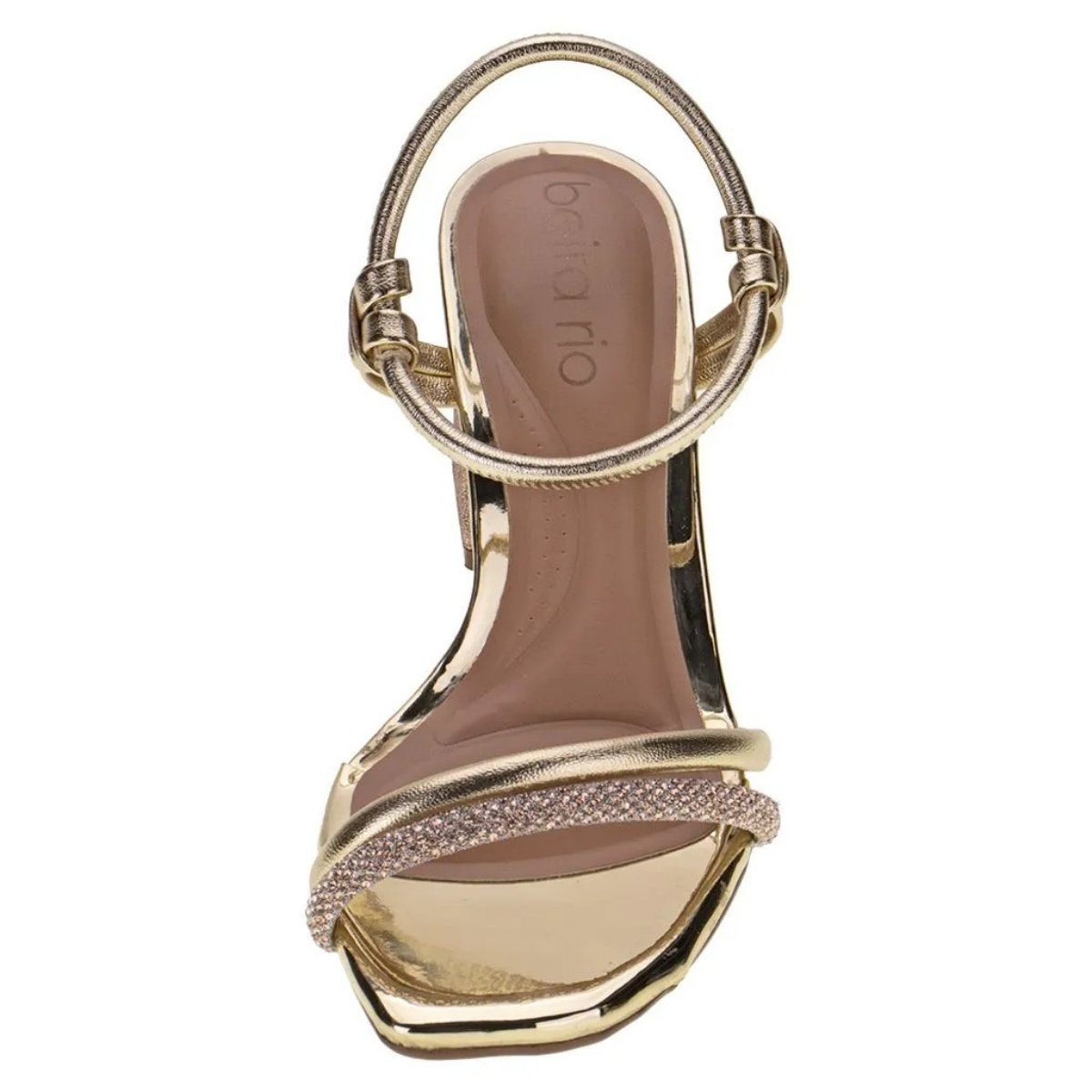 Sandalia Beira Rio Dourada com Strass Elegancia Dourado 2