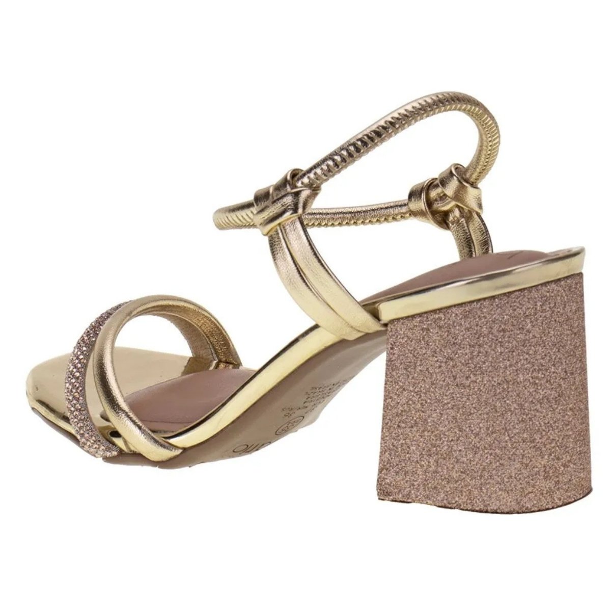 Sandalia Beira Rio Dourada com Strass Elegancia Dourado 4