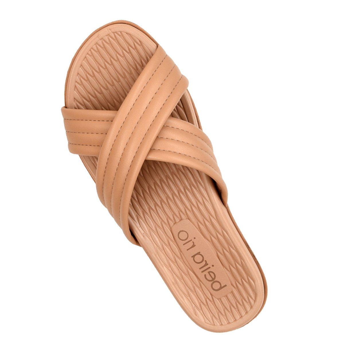 Tamanco Beira Rio Nude Tiras Cruzadas Elegancia