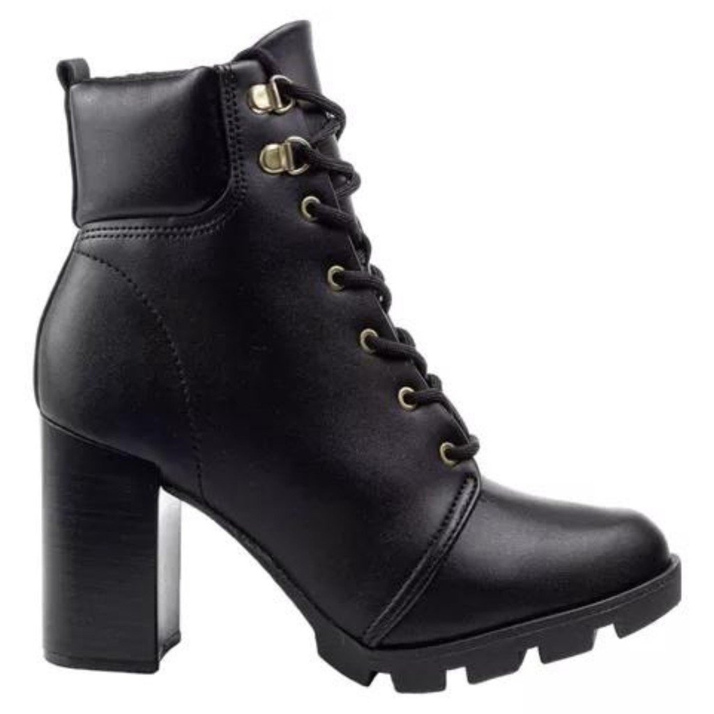 Coturno Feminino Salto Tratorado Beira Rio Preto 9074103