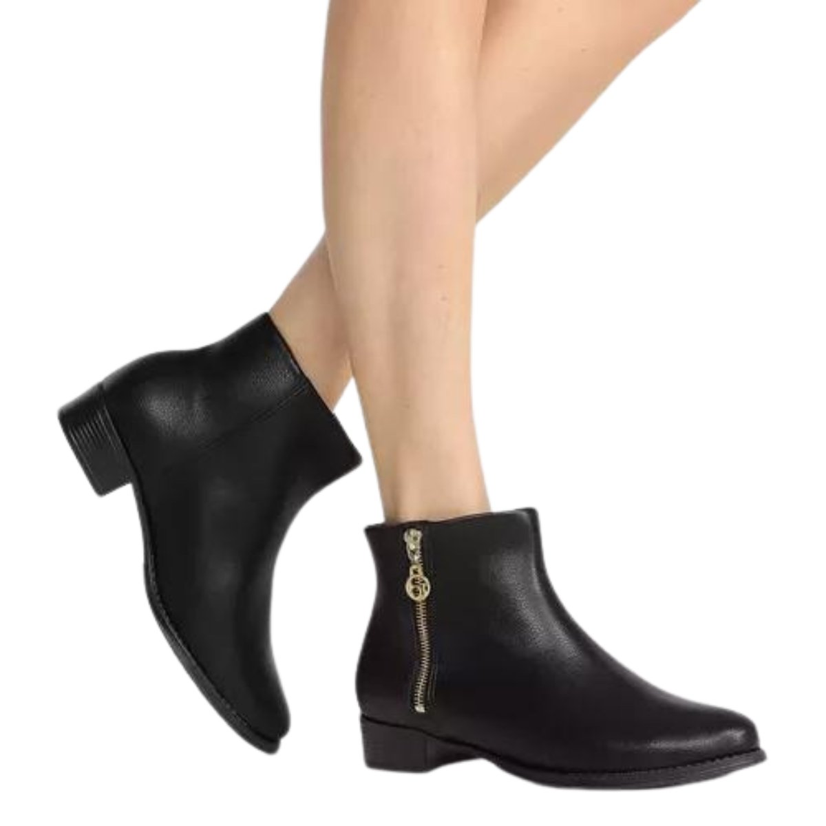 Bota Floather Cano Curto Feminina Beira Rio Preta 9045231 Preto 3