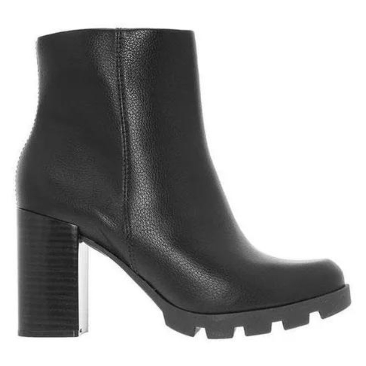 Bota Beira Rio Salto Alto Cano Curto Feminina Preta Preto 2