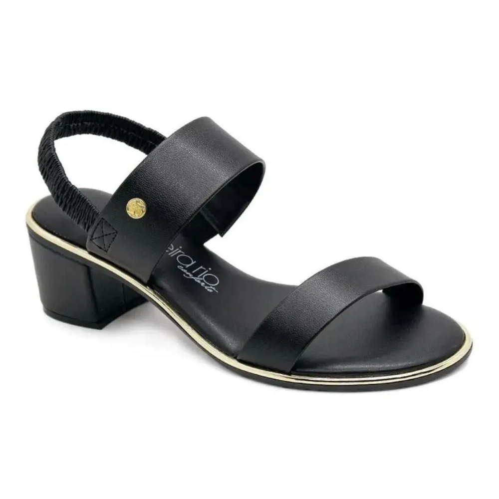 Sandalia Salto Bloco Napa Feminina Beira Rio Preta 8379221 Preto 2
