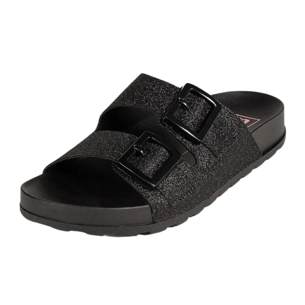 Papete Moleca Rasteira Glitter Mini Shine Feminina Preta Preto 3